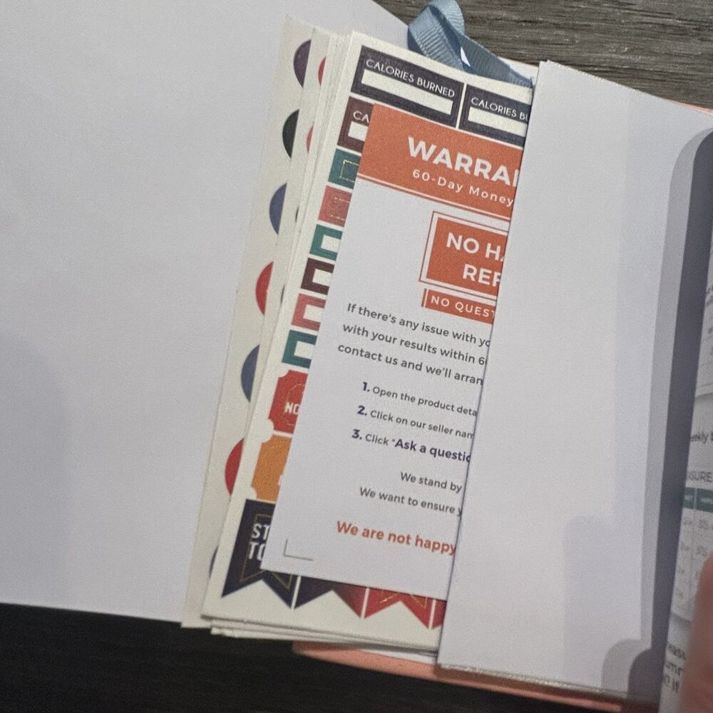 NEW Clever Fox Food Journal Pocket Size Nutrition Fitness Tracking Coral Sticker - Picture 8 of 9